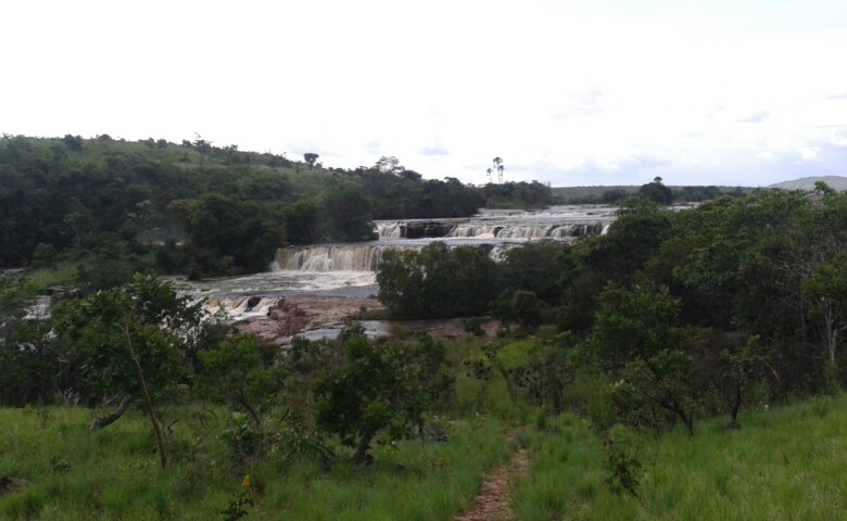 Beautiful waterfall in Guyana close to Amerindian settlement.